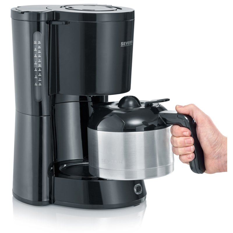 SEVERIN coffee maker KA 4835, black/silver, thermal jug, 8 cups, 1000 watts