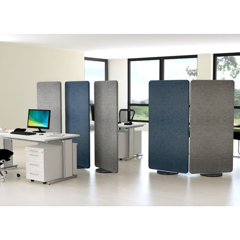 kerkmann panneau tissu Metropol, pivotant, 800×1700 mm, bleu