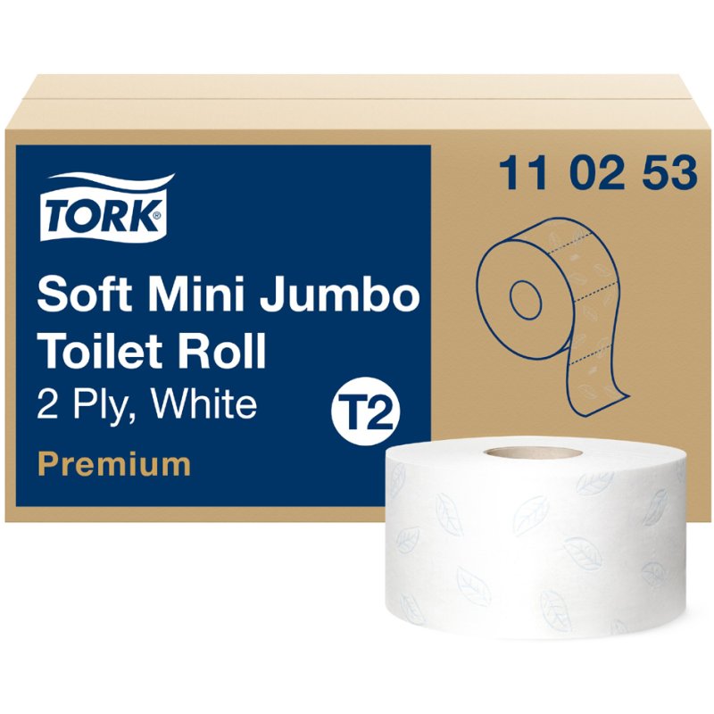 Tork Compact toiletpapier Jumbo, 2-laags, wit, 170 m, 12 rollen
