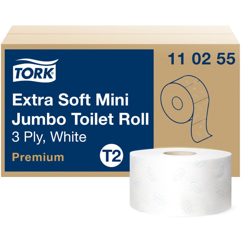 Tork Compact toiletpapier Jumbo, 2-laags, wit, 170 m, 12 rollen