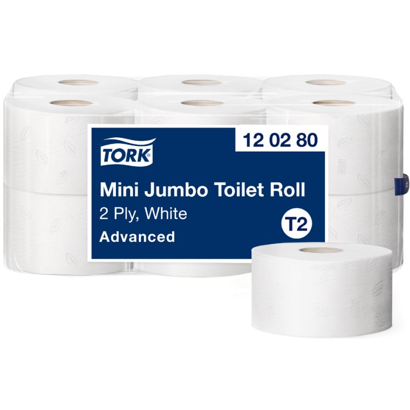 Tork Compact toiletpapier Jumbo, 2-laags, wit, 170 m, 12 rollen