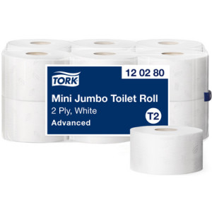 Tork Compact toiletpapier Jumbo, 2-laags, wit, 170 m, 12 rollen