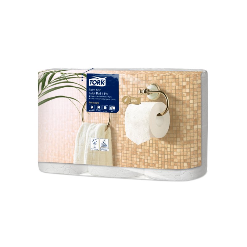 Tork papier toilette, 4 plis, blanc, 6 rouleaux