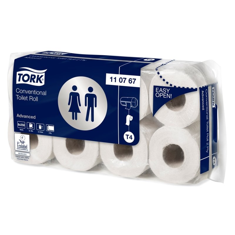 Tork papier toilette Advanced T4, 2-plis, blanc, 8 rouleaux