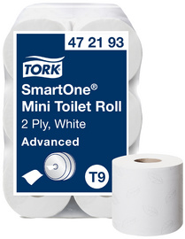 Tork toiletpapier SmartOne Mini, wit, 2-laags, 12 rollen