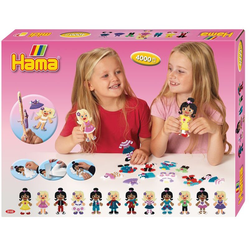 Hama perles à repasser midi Poupées à habiller, emballage cadeau, 5,0 mm, 4000 pièces