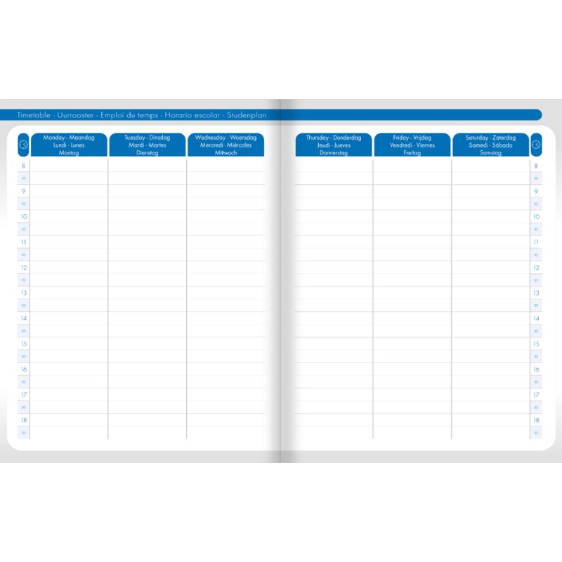 Clairefontaine WHEN 17 diary, week on 3 pages, 170×220 mm, coloured cover