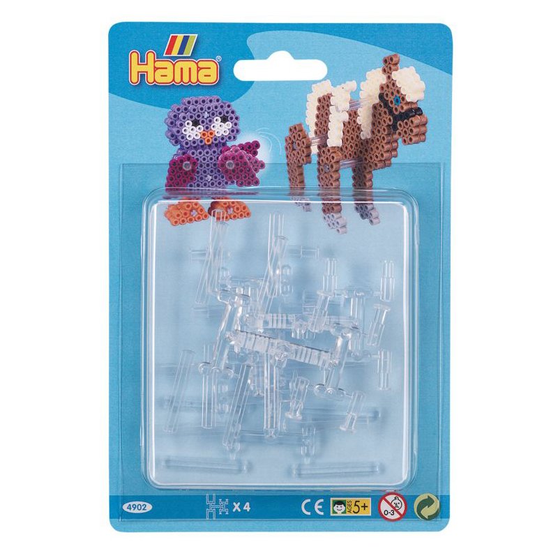 Hama Kit accessoires perles connecteurs, midi, transparent, 4 pièces