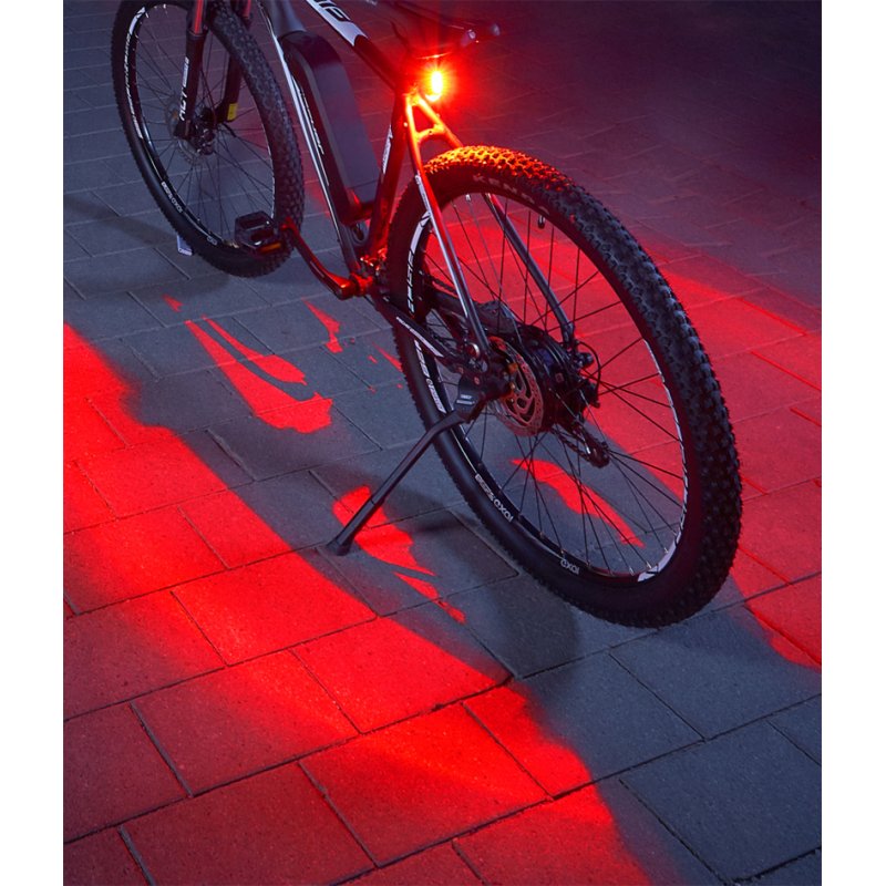 FISCHER feu arrière vélo TWIN, éclairage au sol 360 degrés, batterie Li-ion rechargeable