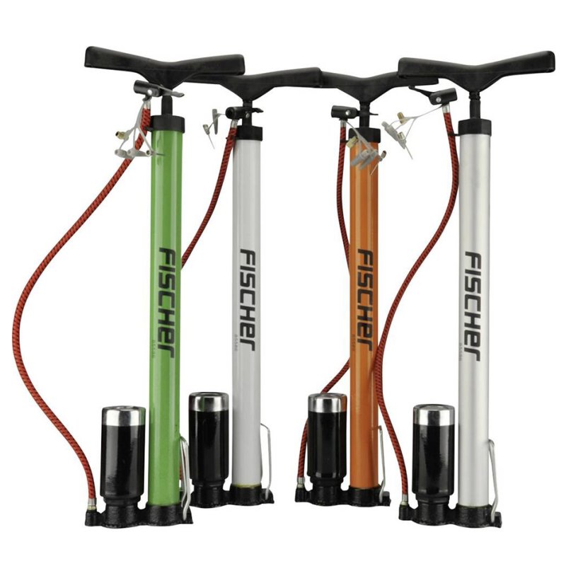 FISCHER pompe à pied vélo aluminium, pour tous les types de valves, jusqu'à 8 bar, 560 mm