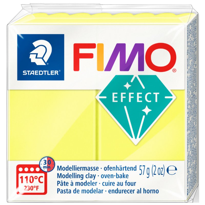 FIMO EFFECT pâte à modeler, durcissant au four, jaune néon, 57 g