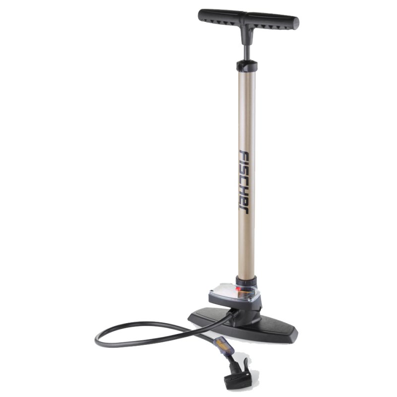 FISCHER pompe à vélo pompe sur pied, noir/argent, duojet, tous les valves, 11 bar