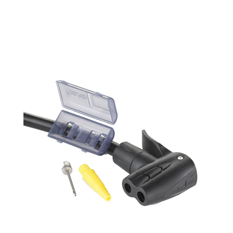 FISCHER pompe à vélo pompe sur pied, noir/argent, duojet, tous les valves, 11 bar