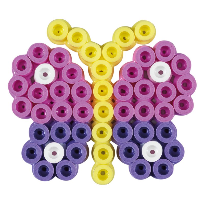 Hama perles à repasser maxi Papillon, 10 mm, plaque translucide, 100 pièces