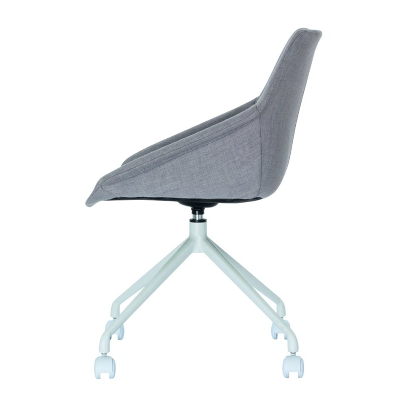 PAPERFLOW chaise visiteur LUGE, ensemble 2 pièces, blanc/gris, 4 roulettes