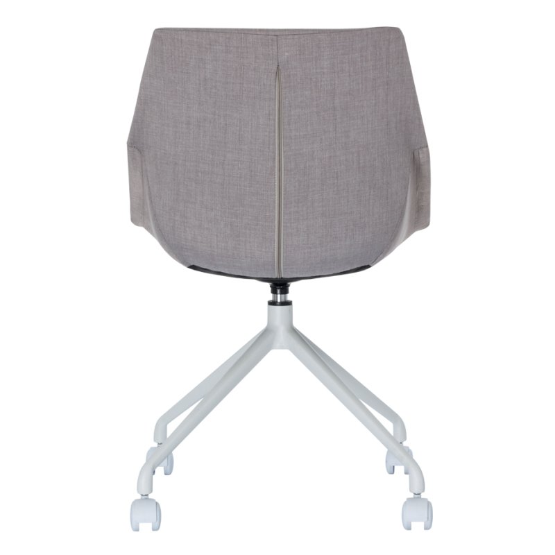 PAPERFLOW chaise visiteur LUGE, ensemble 2 pièces, blanc/gris, 4 roulettes