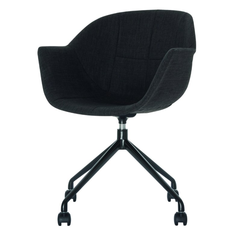 PAPERFLOW GANT visitor chair, 2-piece set, anthracite/black, 4 wheels