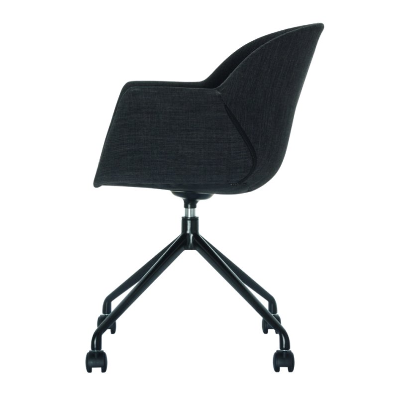 PAPERFLOW GANT visitor chair, 2-piece set, anthracite/black, 4 wheels