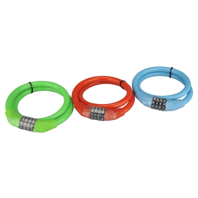 FISCHER antivol câble pour vélo, spirale avec cadenas à chiffres, 650 mm, coloris assortis