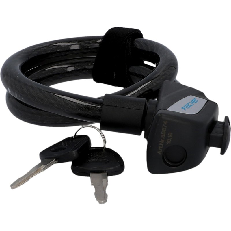 FISCHER antivol de traction pour vélo, 600 mm, noir, diamètre 14 mm