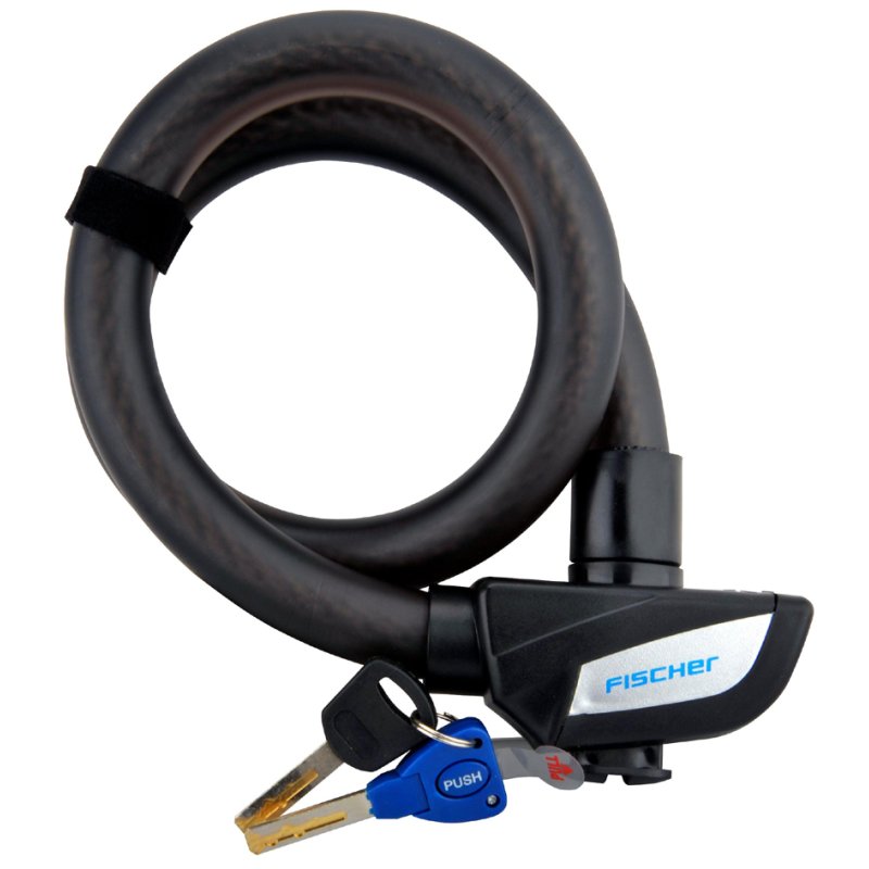 FISCHER antivol de câble pour vélo, 850 mm, noir, diamètre 23 mm