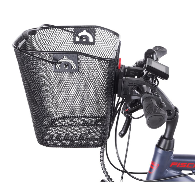 FISCHER handlebar basket for e-bike, black, adjustable fixing, 5 kg