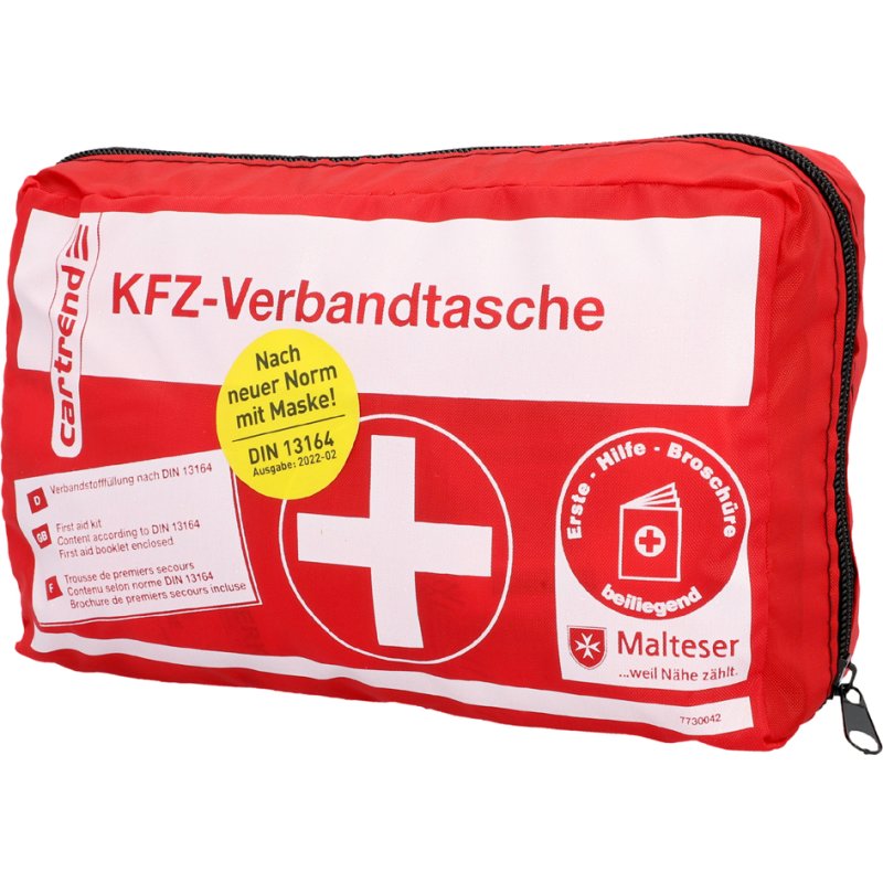 cartrend auto verbandtrommel, rood, DIN 13164-B, nylon tas