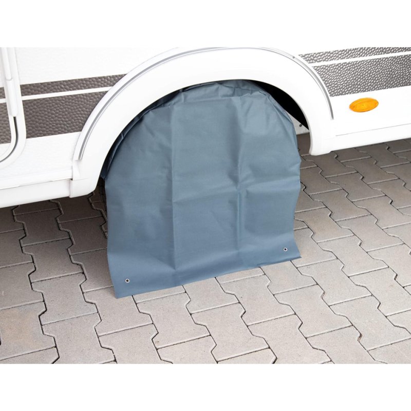 cartrend housse de roue caravane XL, polyester, gris foncé