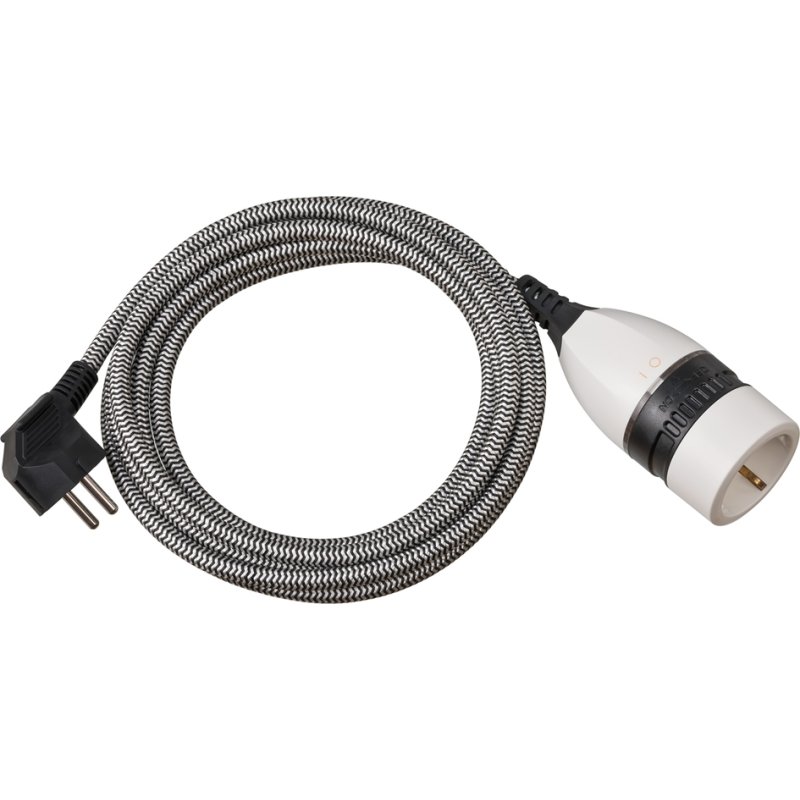 Brennenstuhl extension cable with switch, black/white