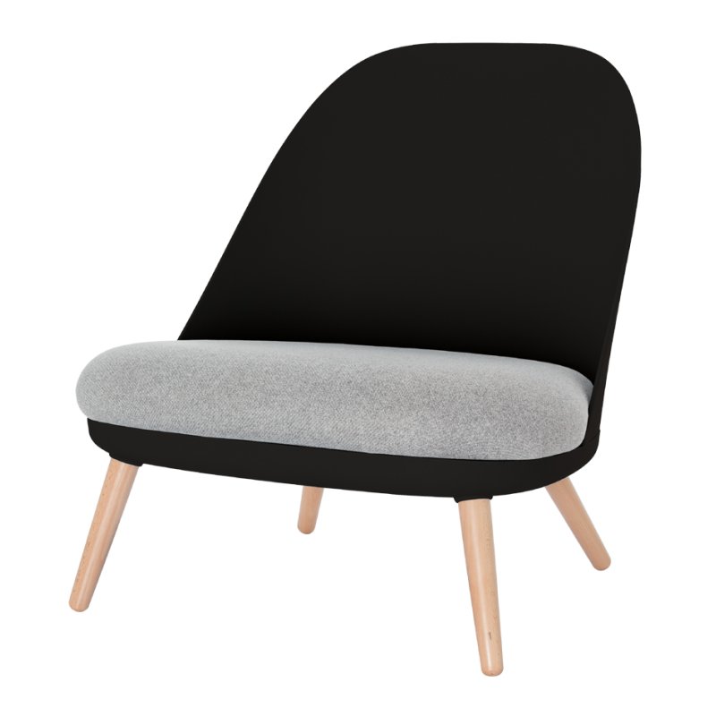 PAPERFLOW chaise visiteur Cocoon, noir, 70×65×75,5 cm