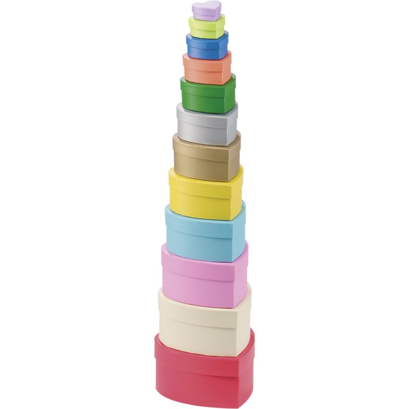 folia cadeaudozen Harten, 12 stuks, verschillende maten en kleuren, hartvorm