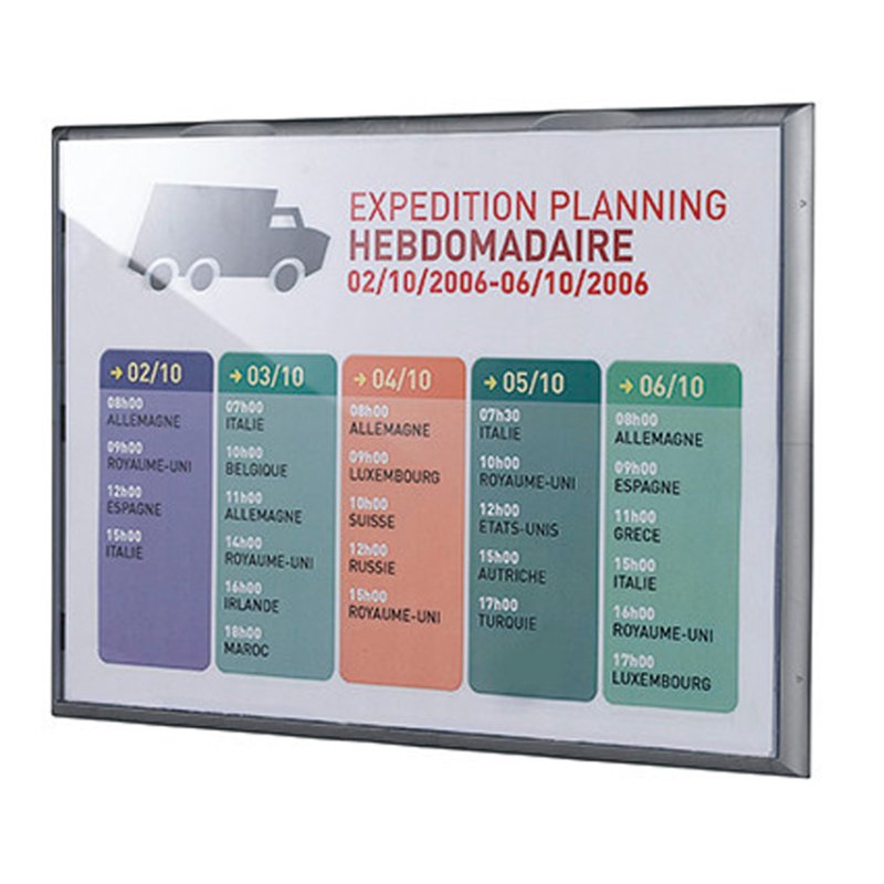 PAPERFLOW affichage mural info A3, aluminium-gris