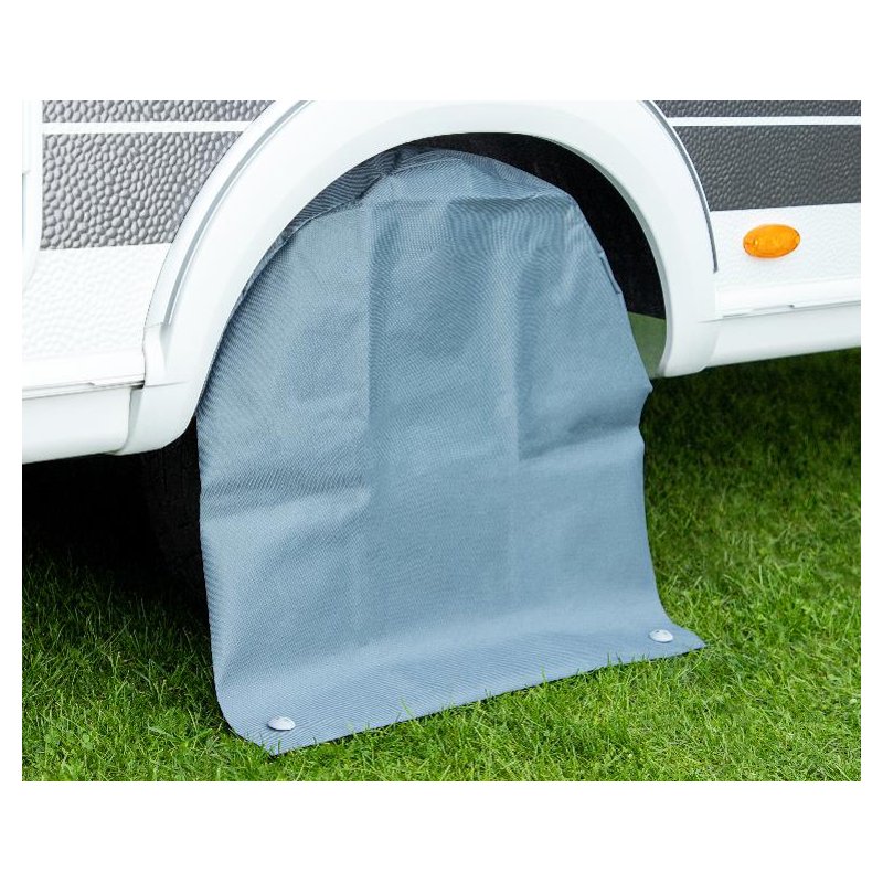 cartrend trailer wheel covers, polyester, green-grey