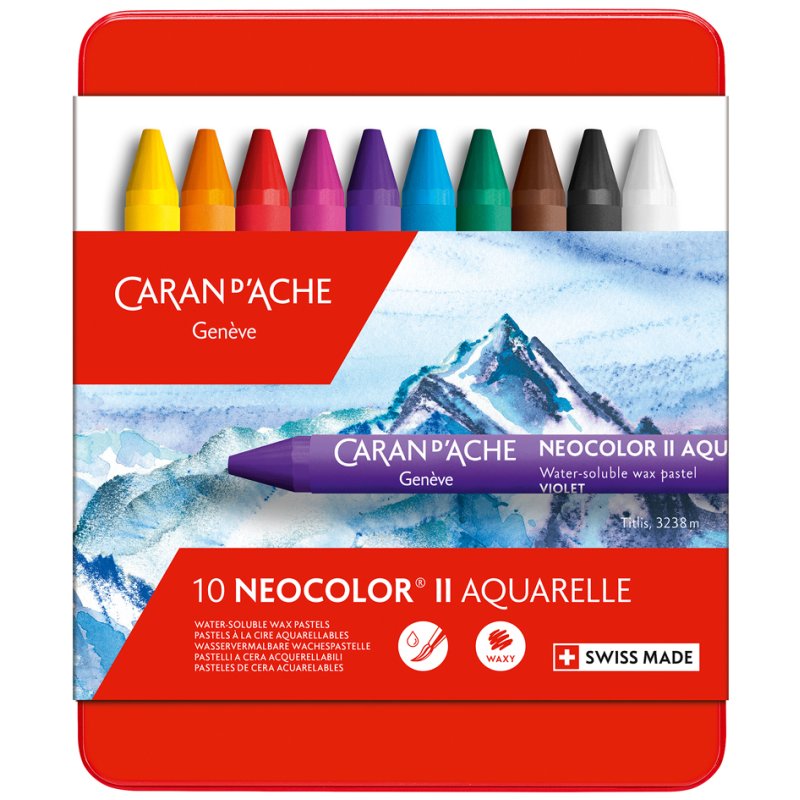 CARAN D'ACHE NEOCOLOR II crayon aquarelle, set de 15 couleurs