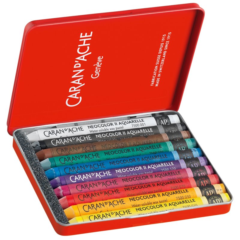 CARAN D'ACHE NEOCOLOR II crayon aquarelle, set de 15 couleurs