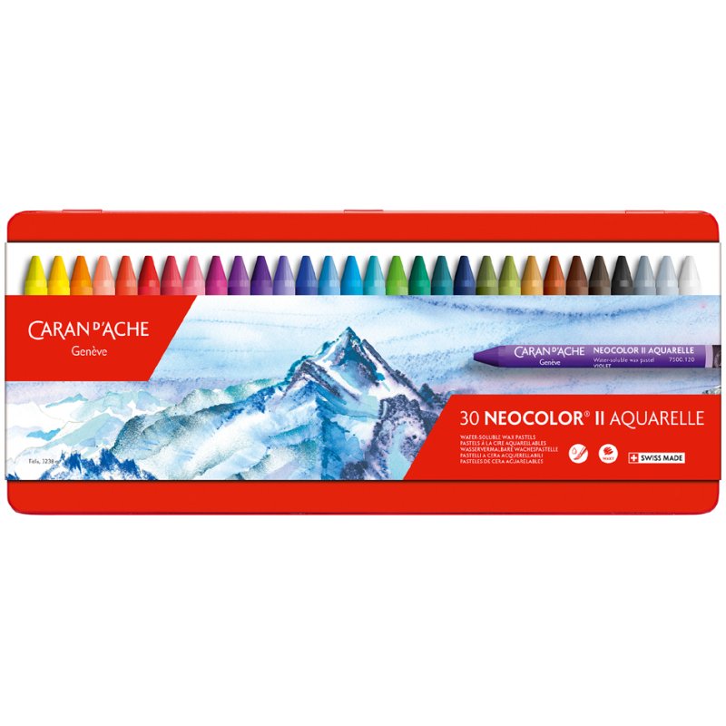 CARAN D'ACHE NEOCOLOR II crayon aquarelle, set de 15 couleurs
