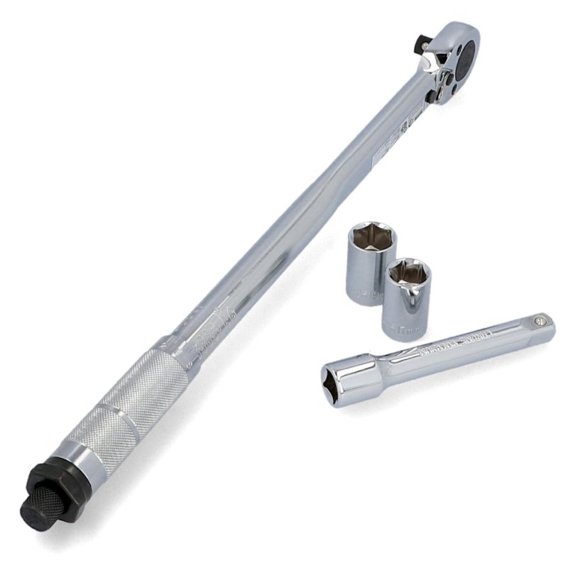 Cartrend Clé dynamométrique auto, jusqu'à 210 Nm, 1/2" carré, avec douilles incluses