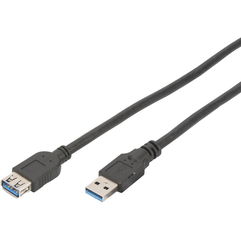 DIGITUS USB 3.0 verlengkabel, zwart, 3,0 meter