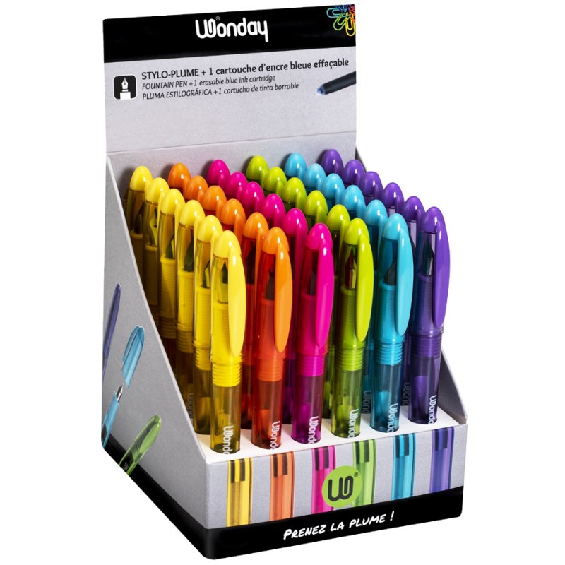 Wonday stylos assortis, colorés, pointe M, 36 pièces