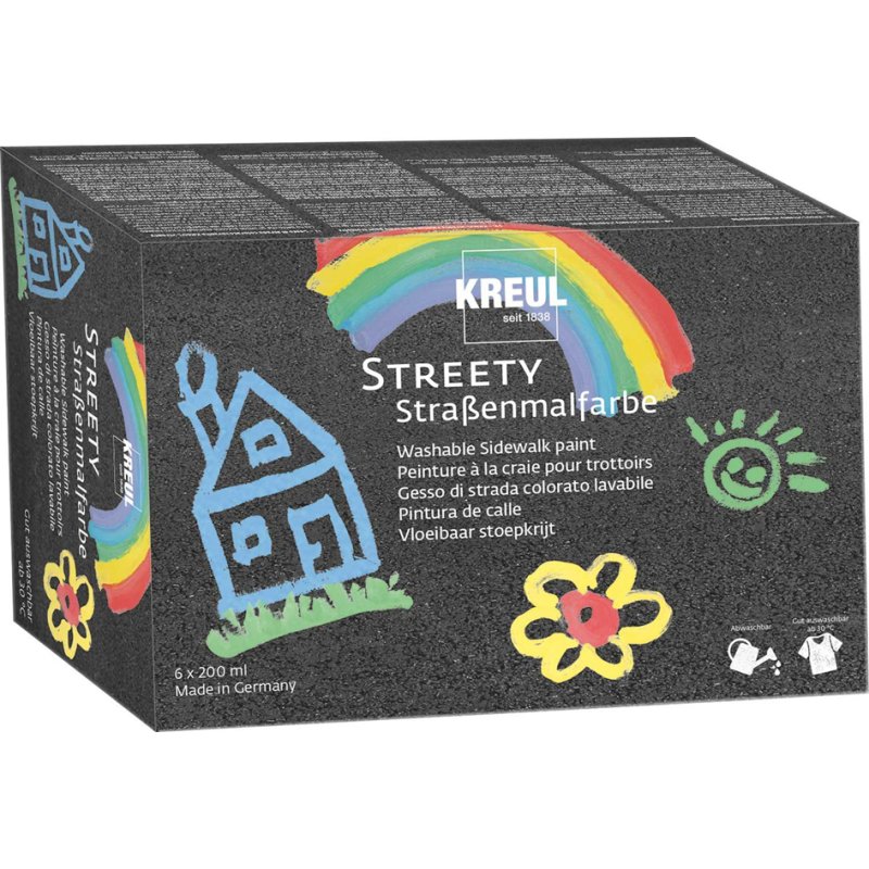 KREUL peinture craie STREETY, lavable, 200 ml, 6 pièces