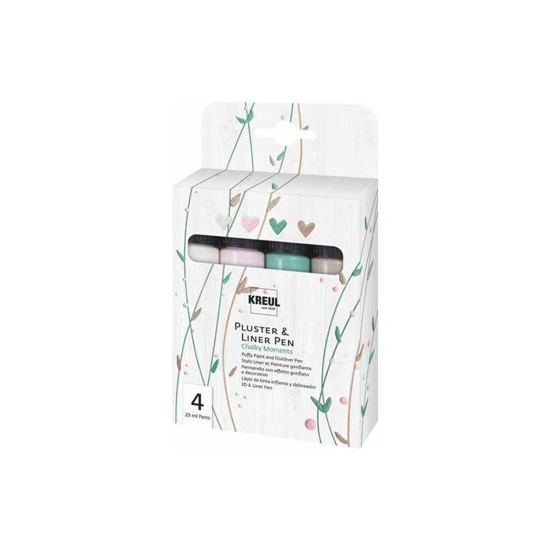 KREUL Stylo relief 3D Chalky Moments, set de 4, à base d'eau