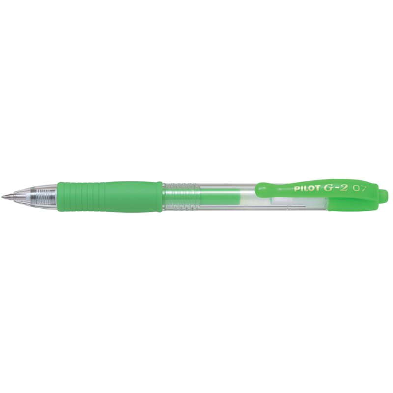 PILOT G2 gel pen, click mechanism, 0.7 mm, neon yellow