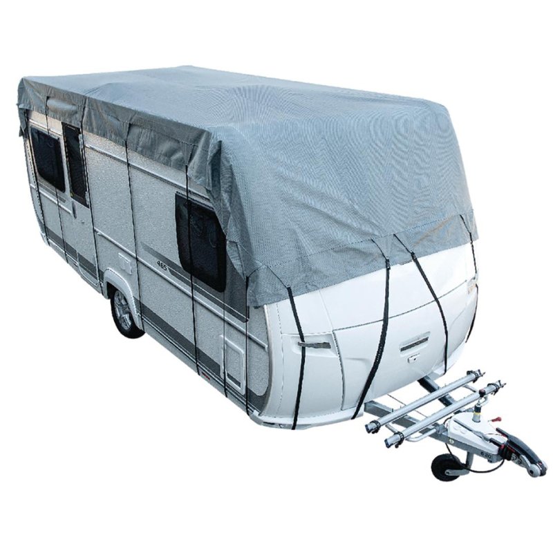 cartrend bâche de protection pour toit caravane, 3,0 × 5,5 m, tissu non-tissé 3 couches, stabilisé UV