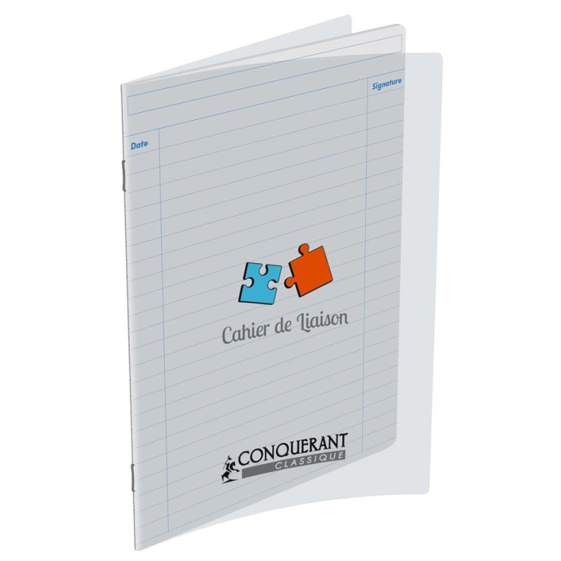 CONQUERANT CLASSIQUE cahier de liaison, 170×220 mm, ligné avec marges, 10 pièces