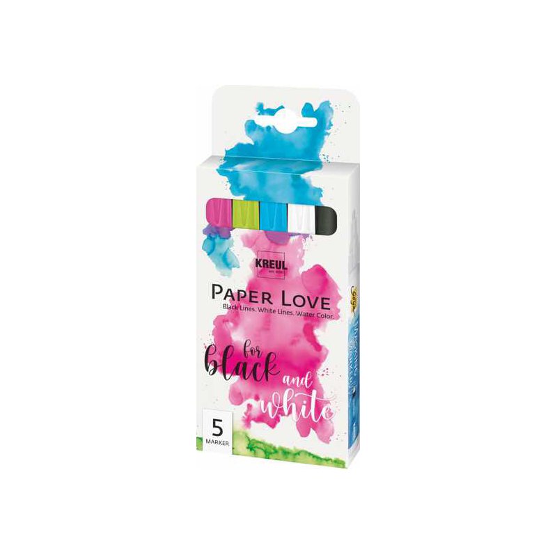 KREUL set marqueurs PaperLove, 5 pièces, magenta/jaune-vert/cyan