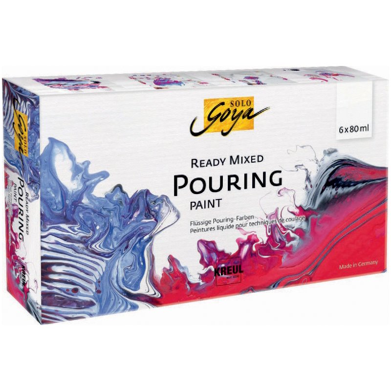 KREUL SOLO GOYA pouring set Ready Mixed, 6 × 80 ml, acrylic medium