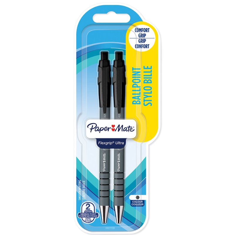 PAPER:MATE stylos FlexGrip Ultra, noir, 1,0 mm, lot de 5