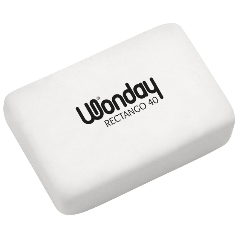 Wonday gomme plastique rectangulaire, blanc, pour crayons, 40 pièces