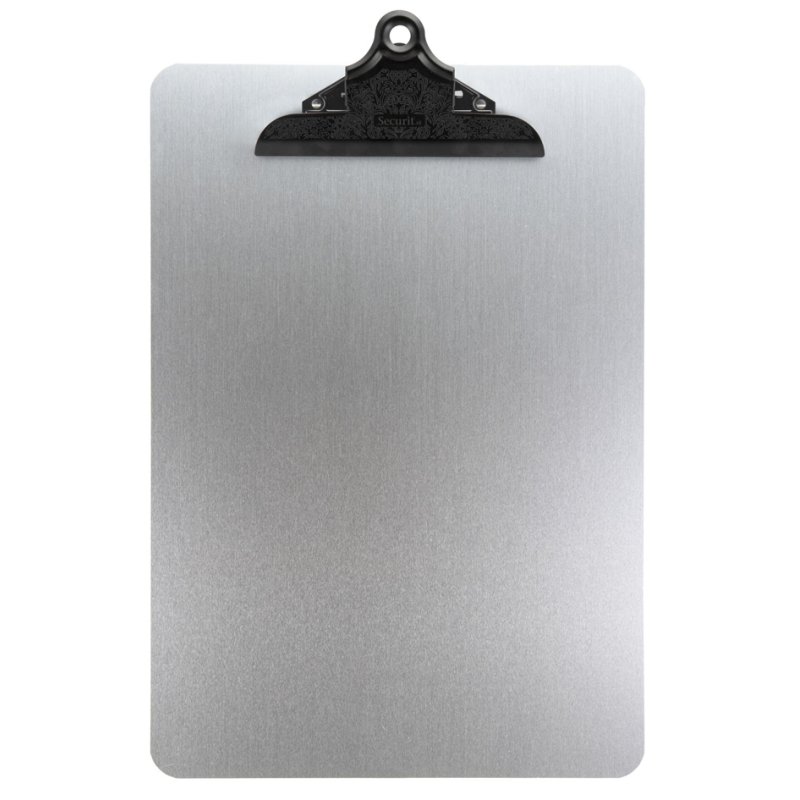 Securit porte-menu pince-bloc, argent/noir, A4, métal