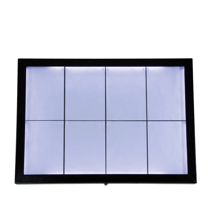 Securit Vitrine LED Black Star XXL, 8 × A4, acier inoxydable noir, verrouillable